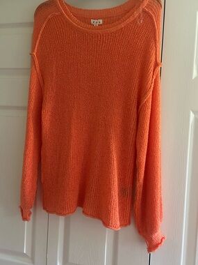 POL Coral / Orange Crewneck Knit Sweater